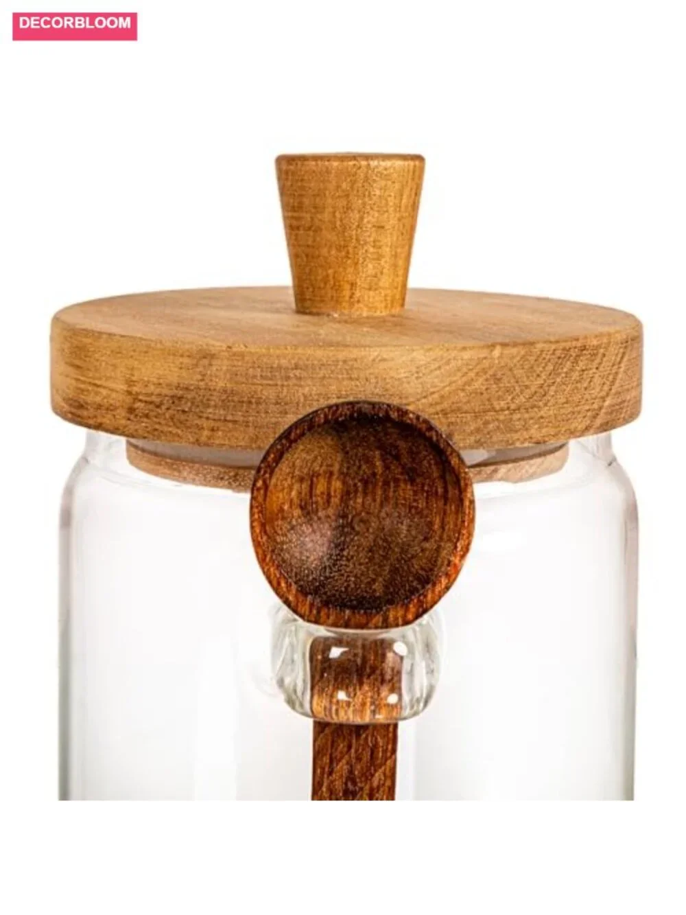 Glass Canister with Acacia Wood Lid and Spoon